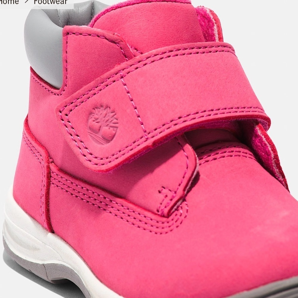 Timberland Kids Bright Pink and Gray Boots - Picture 7 of 8